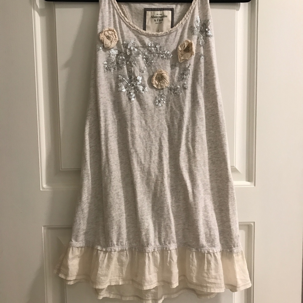 A&F | Racerback embellished floral sequined tunic